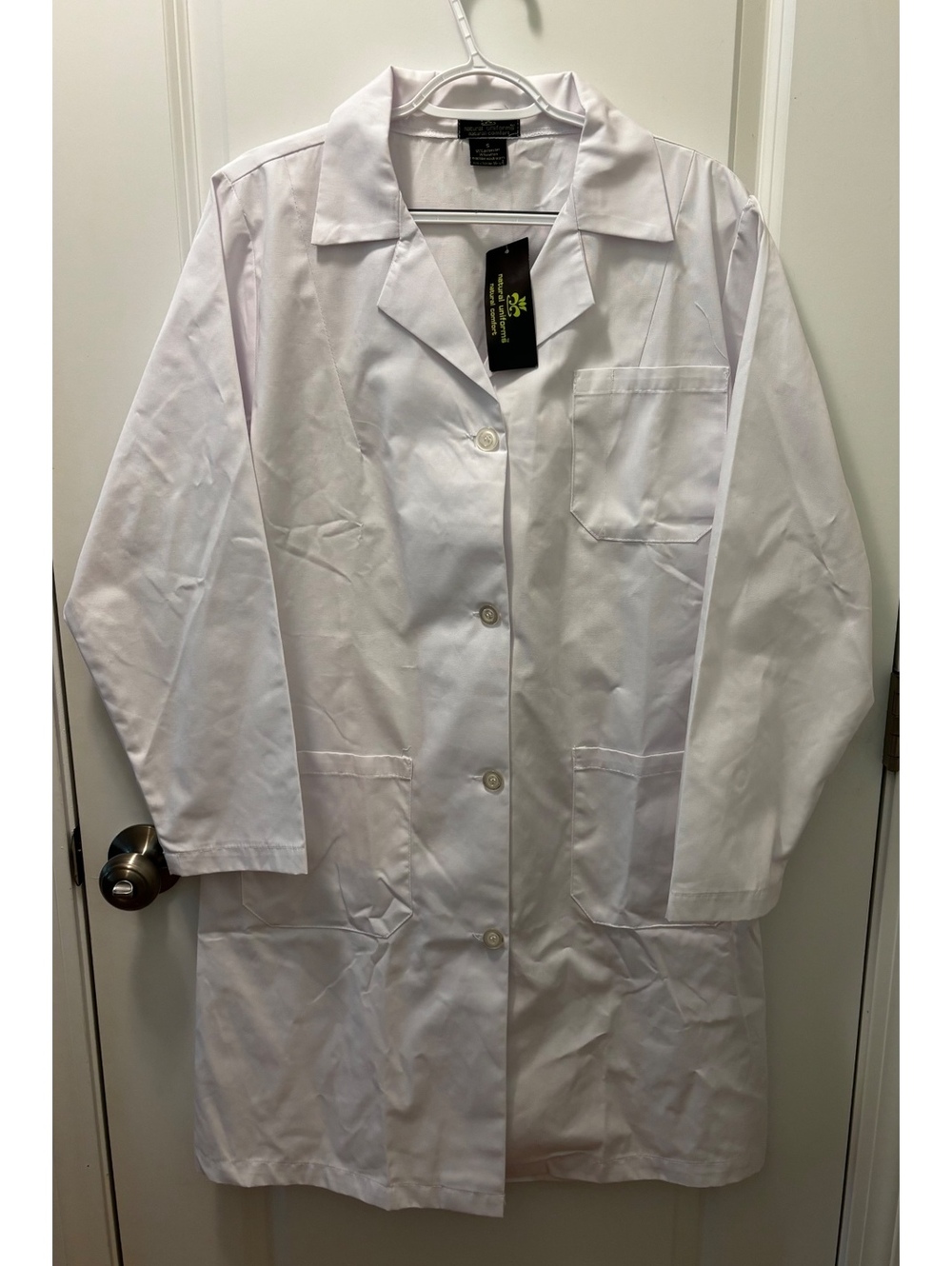 Natural Uniforms Lab Coat White Size Small